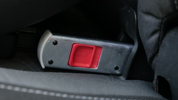 Connecting child seat to car security bracket 4K video