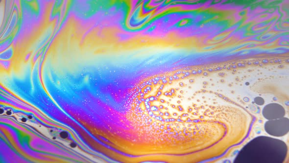 Abstract Liquid Colorful Bubbles And Moving Fluid