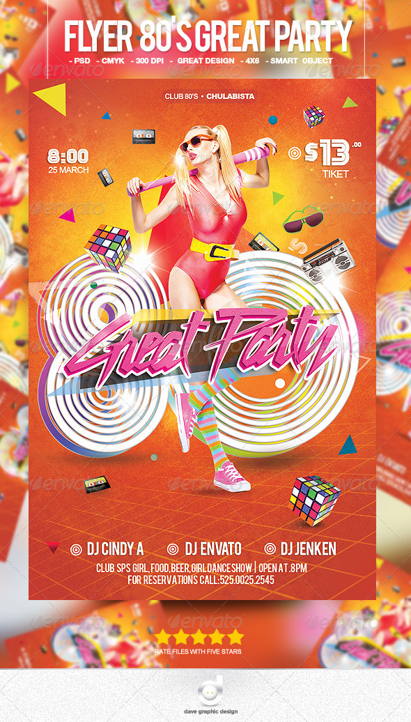 Flyer 80's Great Party