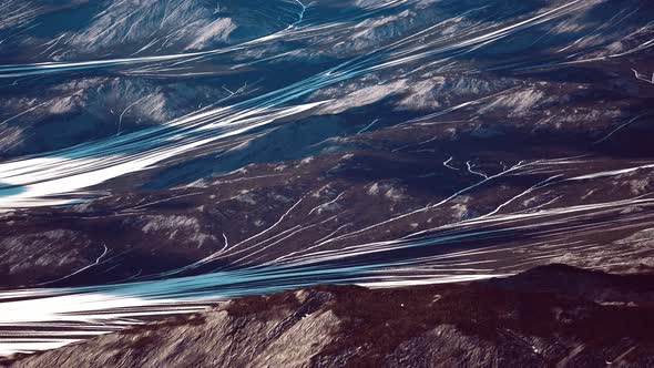 Aerial View of the Mountains with Glacier