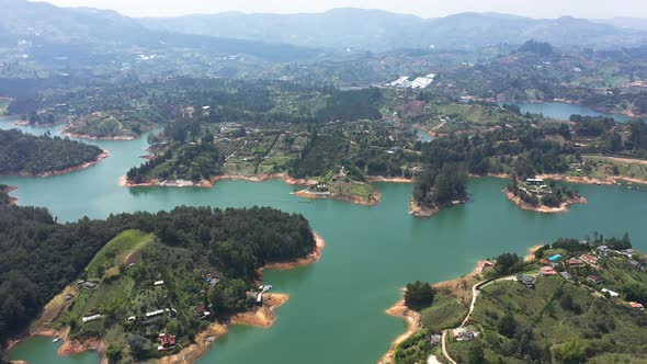 Panoramic View Landscape of the Lake of Guatape