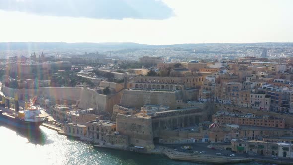 Aerial view of the city Valletta in Malta