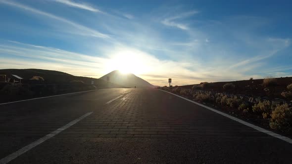 Road in Teide National Park, Tenerife, Canary Islands, Spain