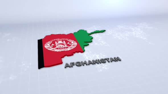 Afghanistan Map With Flag