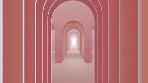 In To Door Abstract Pastel Color Geometry Tunnel 06 4K alt
