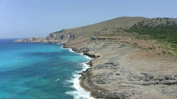 Cliffs at Cala Agulla, Cala Mesquida, Mallorca, Spain