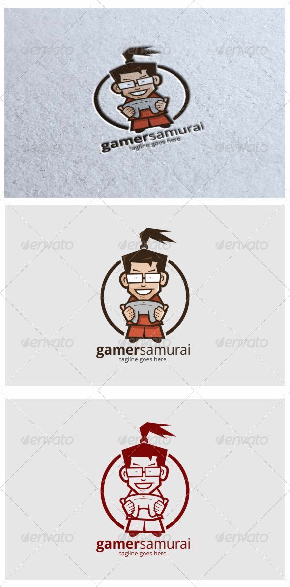 Gamer Samurai Mascot logo