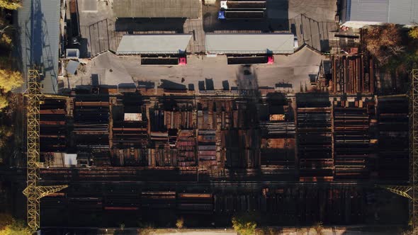 Flight Over a Large Metallurgical Plant