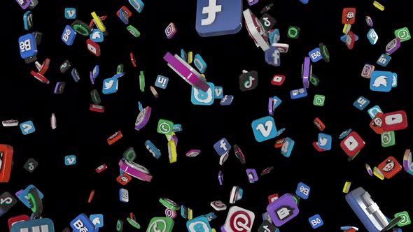 Falling Social Media Icons Loop alt