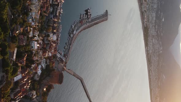 Vertical Video Alanya Turkey  a Resort Town on the Seashore