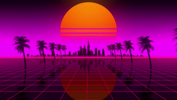 3d Synthwave Background