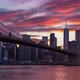 Day to Night Timelapse Stunning Sunset Color Warm Up Lower Manhattan and Brooklyn Bridge East River - VideoHive Item for Sale