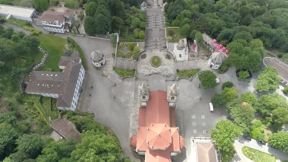 Sanctuary of Bom Jesus and City of Braga Aerial View, Portugal