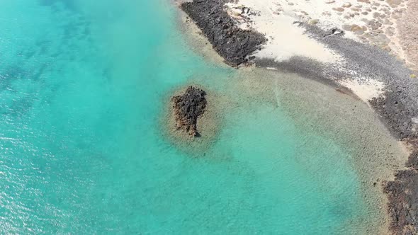 Drone Flying over beautiful island of Lobos - Fuerteventura