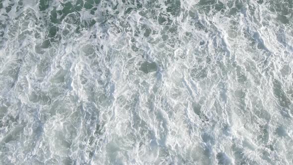 Aerial View Sea Near Coast  Closeup Coastal Seascape