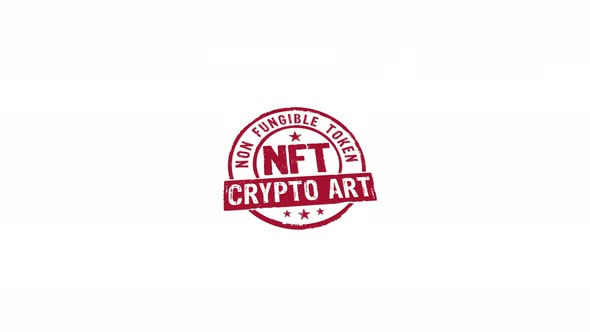 NFT crypto art stamp and stamping isolated