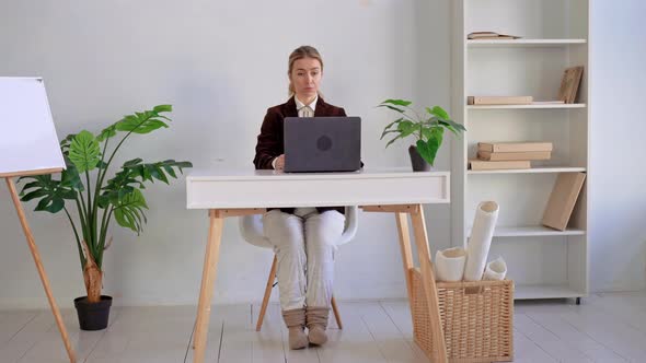 Woman at Remote Meeting Online