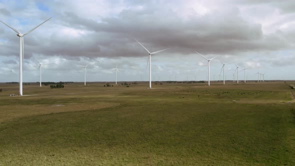 wind farm with renewable energy towers