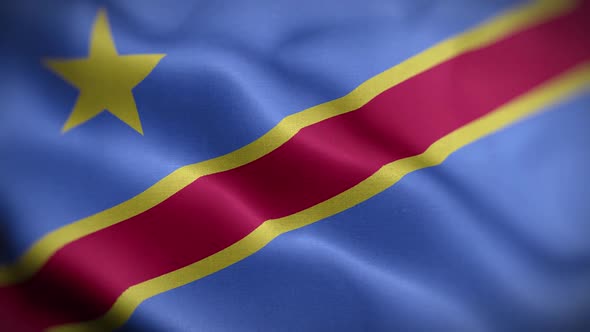Congo Democratic Republic Of The Flag Textured Waving Front Background HD