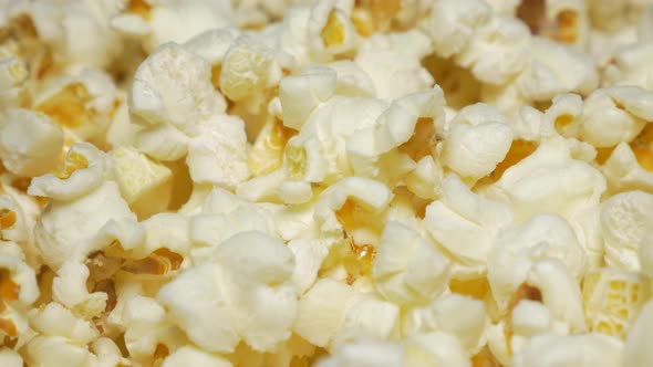 Pop corn panning 4K 3840X2160 UHD footage - Tasty pop-corn background pan 4K 2160p  video