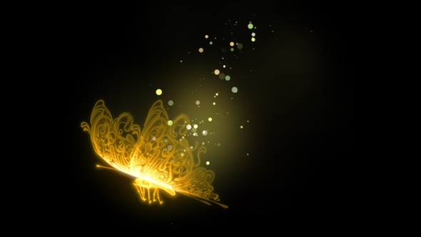 Butterfly 01 Particles Golden