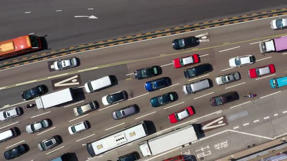 Top view of Hong Kong cross harbor tunnel