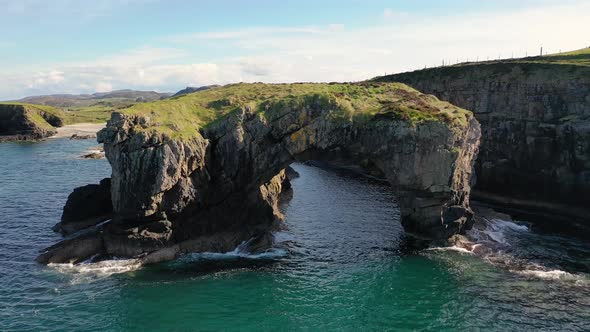 Aerial View of the Great Pollet Sea Arch Fanad Peninsula County Donegal Ireland