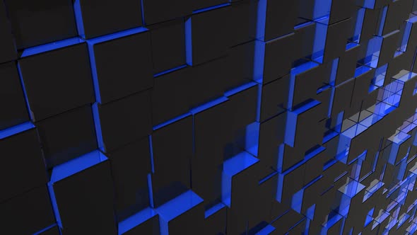 Modern Colorful Blue Cubes Background