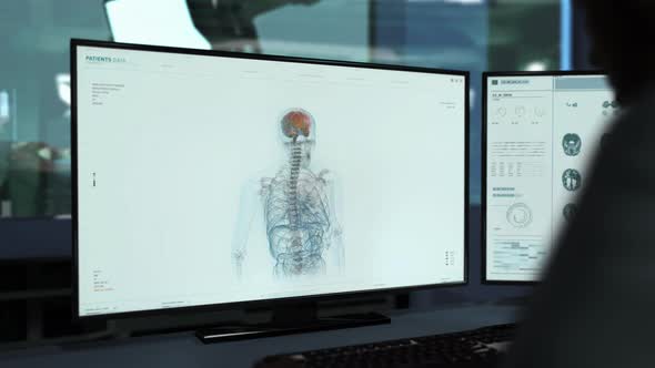 Doctor Oversees Patients Health Examination In Modern Medical Interface alt