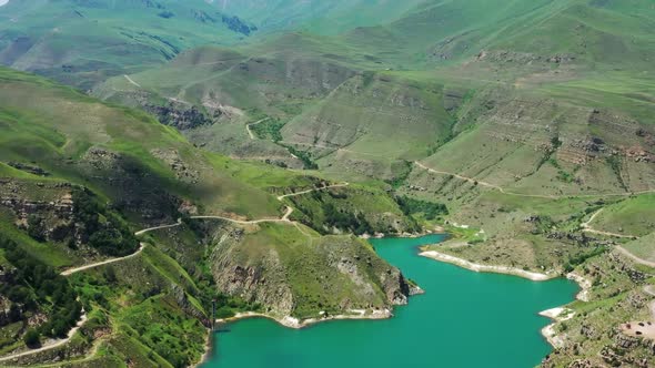 Lake Gizhgit in the Caucasus Mountains