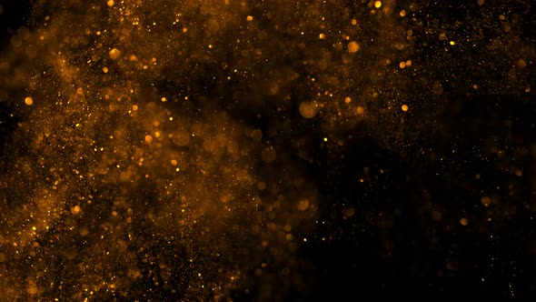 Golden Glitter Background in Super Slow Motion at 1000Fps