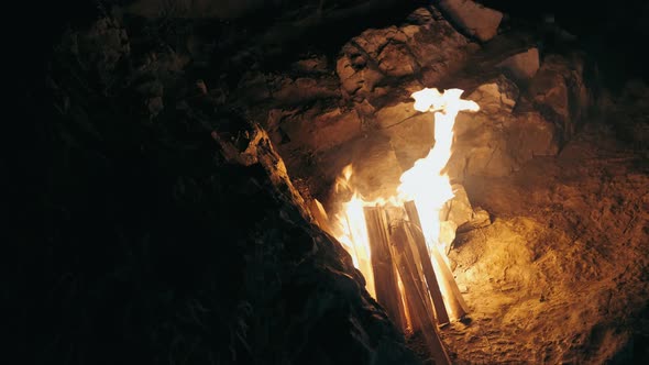 Reflection of Fire on the Cave Stones