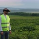 Farm Specialist Engineer Using Technology VR Monitoring Harvest Working for Agriculture Productivity - VideoHive Item for Sale