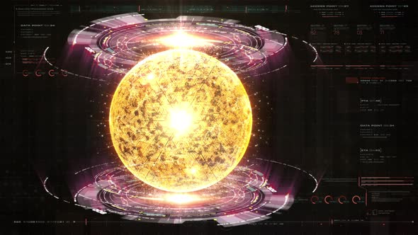 Futuristic Holographic Nuclear Fusion Particles Simulation alt