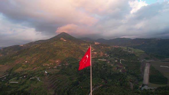 Aerial Turkish Flag