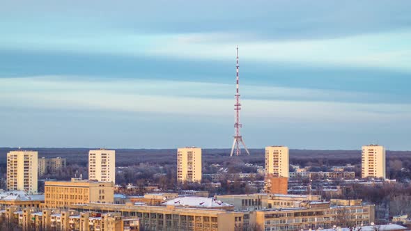 Kharkiv City From Above Timelapse at Winter