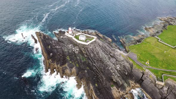 Beautiful View of Valentia Island Lighthouse at Cromwell Point. Locations Worth Visiting on the Wild