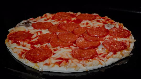 Timelapse  Homemade Pizza Baking in Electric Oven at Home