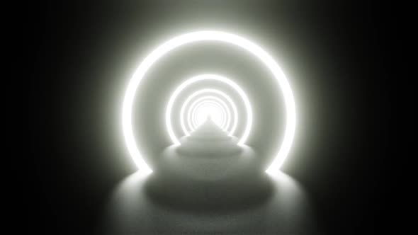 White Light Ring Tunnel Vj Loop Sci Fi Background HD