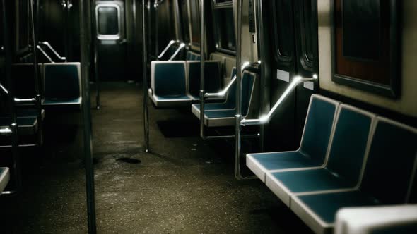 Inside of New York Subway Empty Car alt