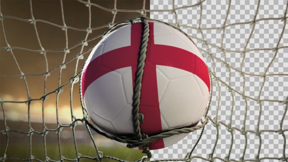 Soccer Ball Scoring Goal Night Frontal - England alt