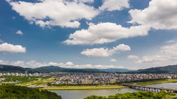 Gyeongju City View Aerial Hyperlapse UHD 4K