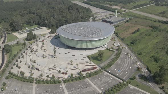 Aerial view of Black Sea Arena, the biggest concert hall of the country located in Guria