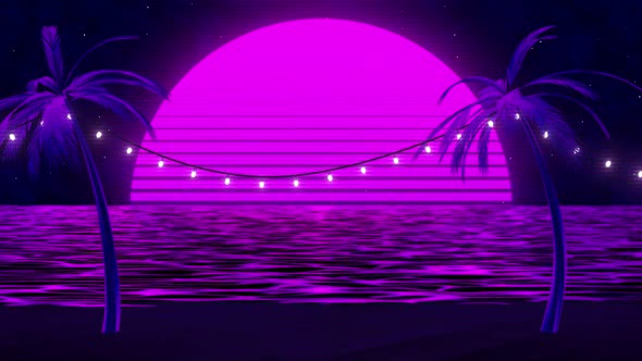 Retro Sunset 80 Style