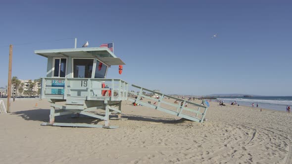 Lifeguard tower on a beach