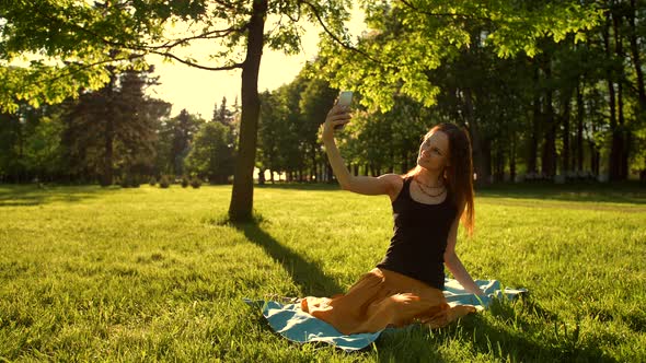 Young Attractive Woman Making Selfie