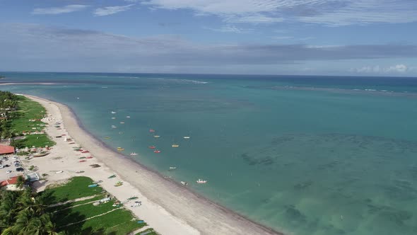 Northeast Brazil. Panorama landscape of beach natural pools.