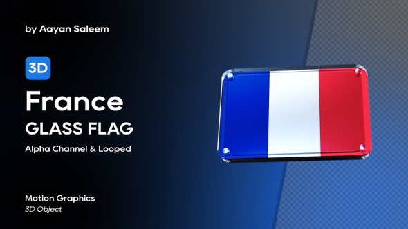 France Flag 3D Glass Badge