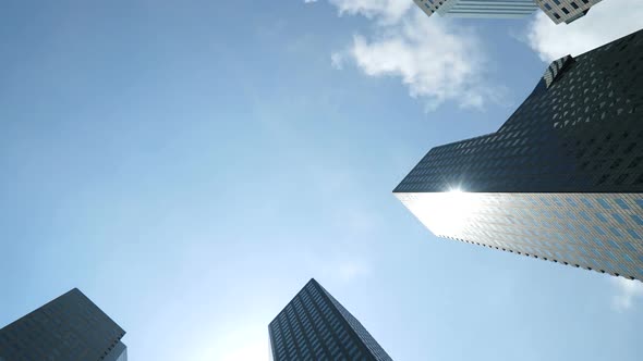 Time lapse of cloud moving pass over building skyscraper