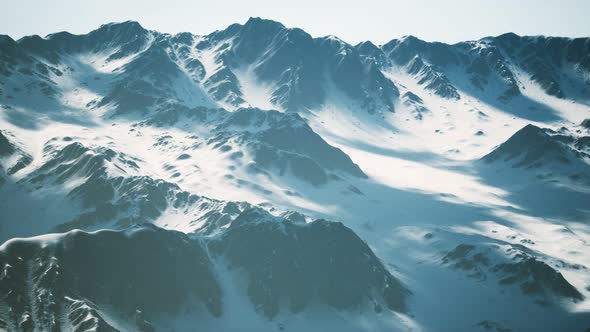 Snow Covered Beautiful Mountain Peaks